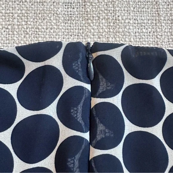 New DRESSBARN Navy White Midi Dress Circle Professional Church Timeless Women 12 - Picture 8 of 15